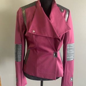 Stella&Jamie Biker Jacket, Genuine Leather Trim, S